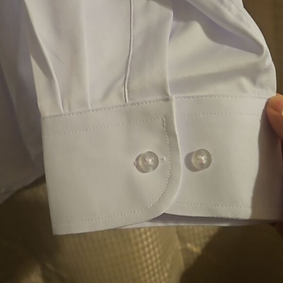 FLEX LUXURY MEN BUTTON UP SHIRT WHITE - Picture 4 of 7